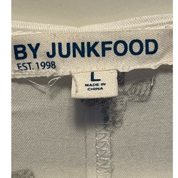 Rock by Junkfood White Button Front Blondie Camp Funtime Print Dress Large - Picture 5 of 9